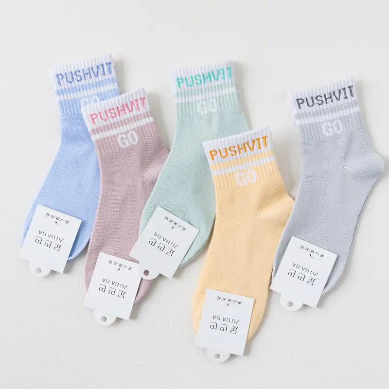 Cute Cartoon Mid-Calf Socks for Women, Japanese Style