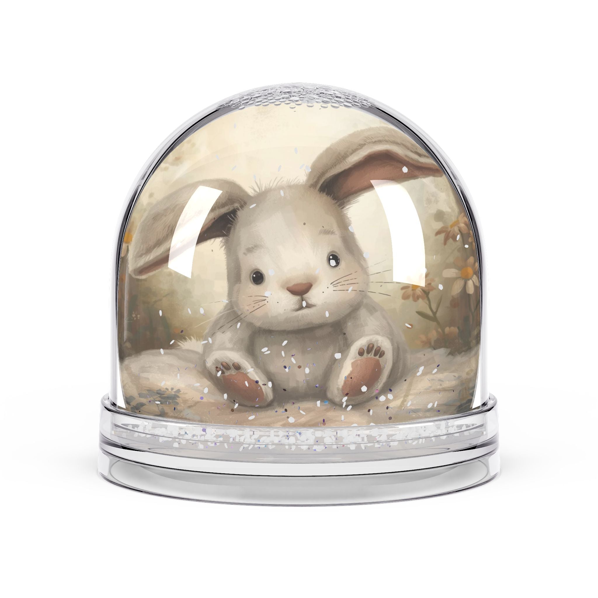 Whimsical Bunny Snow Globe, Charming Decor, Easter Gift, Collectible Keepsake, Seasonal Decoration, Adorable Home Accents