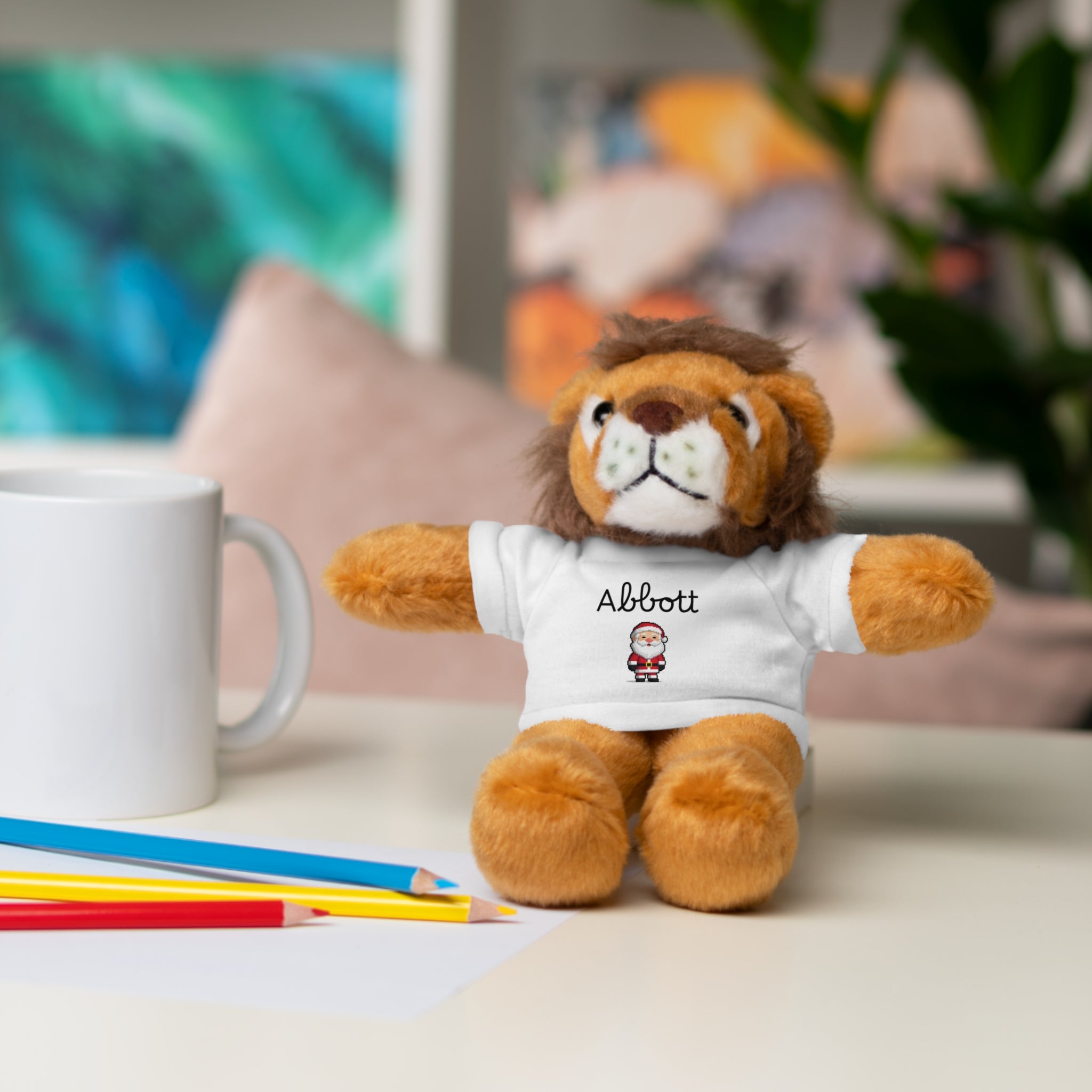 Personalized Tees on Stuffed Animals, Cute Gift for Kids, Birthday, Holidays, Plush Toy, Custom Bear