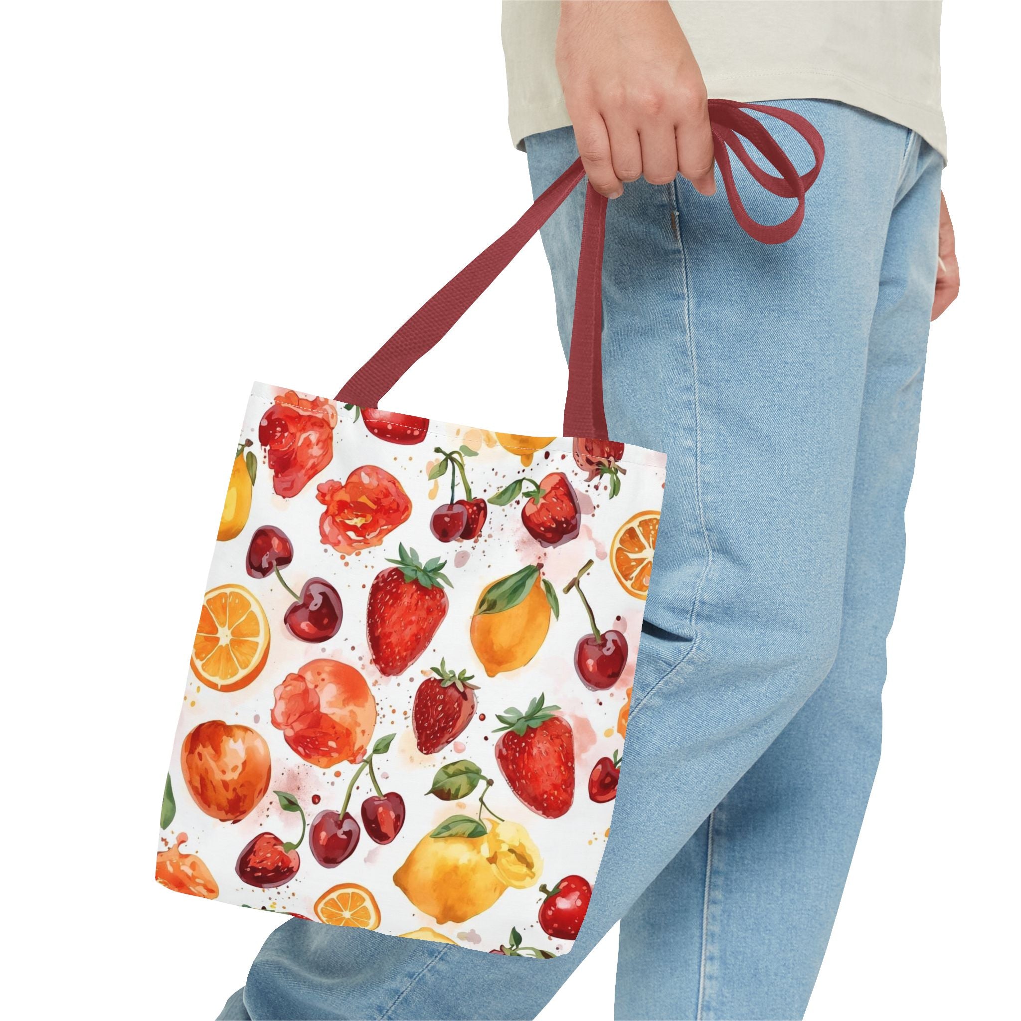 Vibrant Fruit Tote Bag, Colorful Reusable Shopping Bag, Eco-Friendly Grocery Bag, Summer Beach Tote, Fruit Pattern Purse
