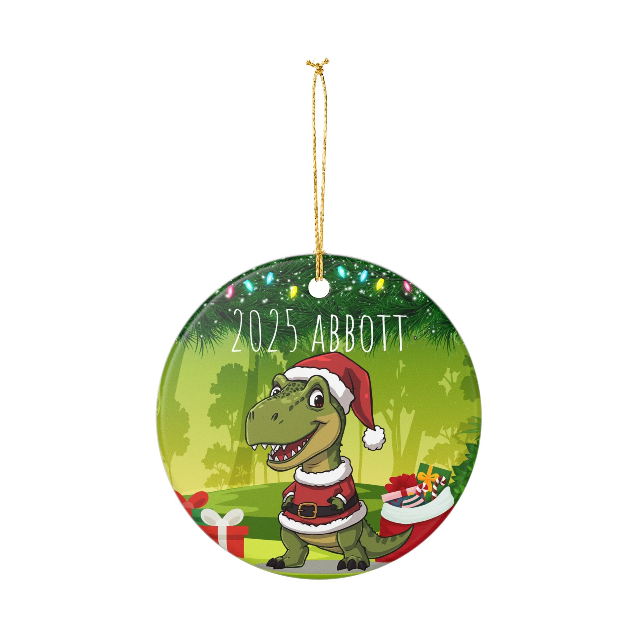 Dinosaur Christmas Ornament | Personalized Holiday Decoration, Unique Gift, Festive Decor, Kids Room, Tree Ornament, T-Rex