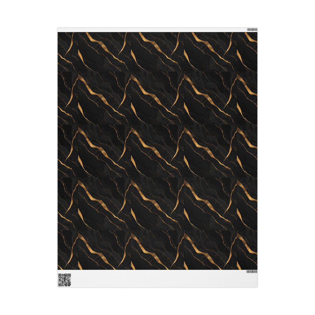 Elegant Black and Gold Wrapping Paper Roll, Luxury Gift Wrap for Christmas, Birthdays, Weddings, and Special Occasions