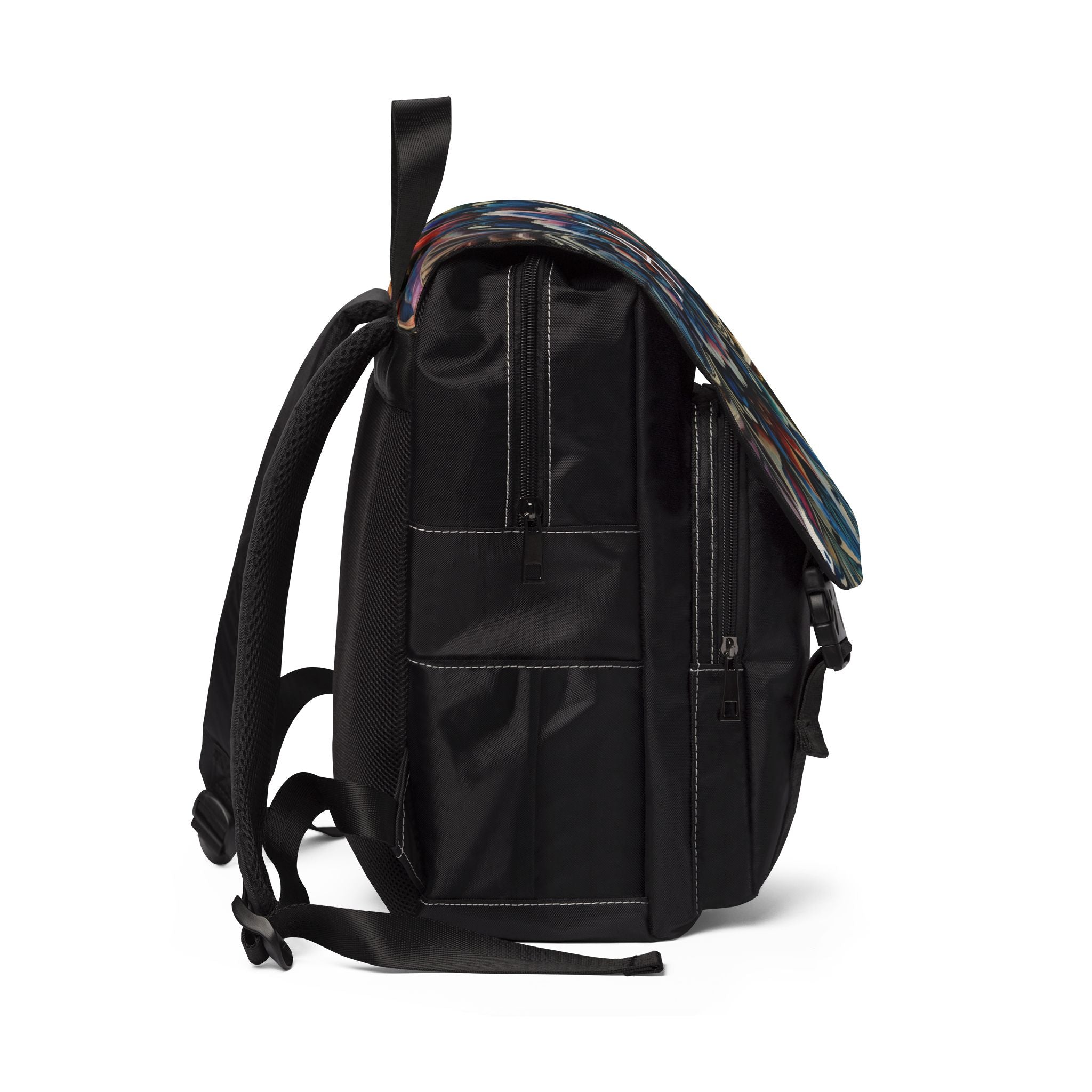 Colorful Floral Unisex Casual Shoulder Backpack, Cute Daypack for School, Travel, or Everyday Use, Personalized Gift Idea