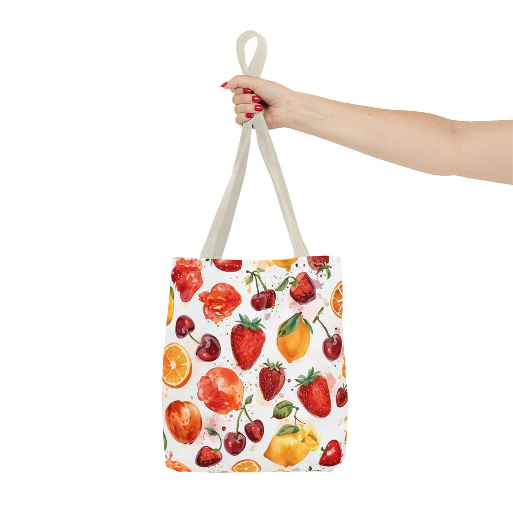 Vibrant Fruit Tote Bag, Colorful Reusable Shopping Bag, Eco-Friendly Grocery Bag, Summer Beach Tote, Fruit Pattern Purse