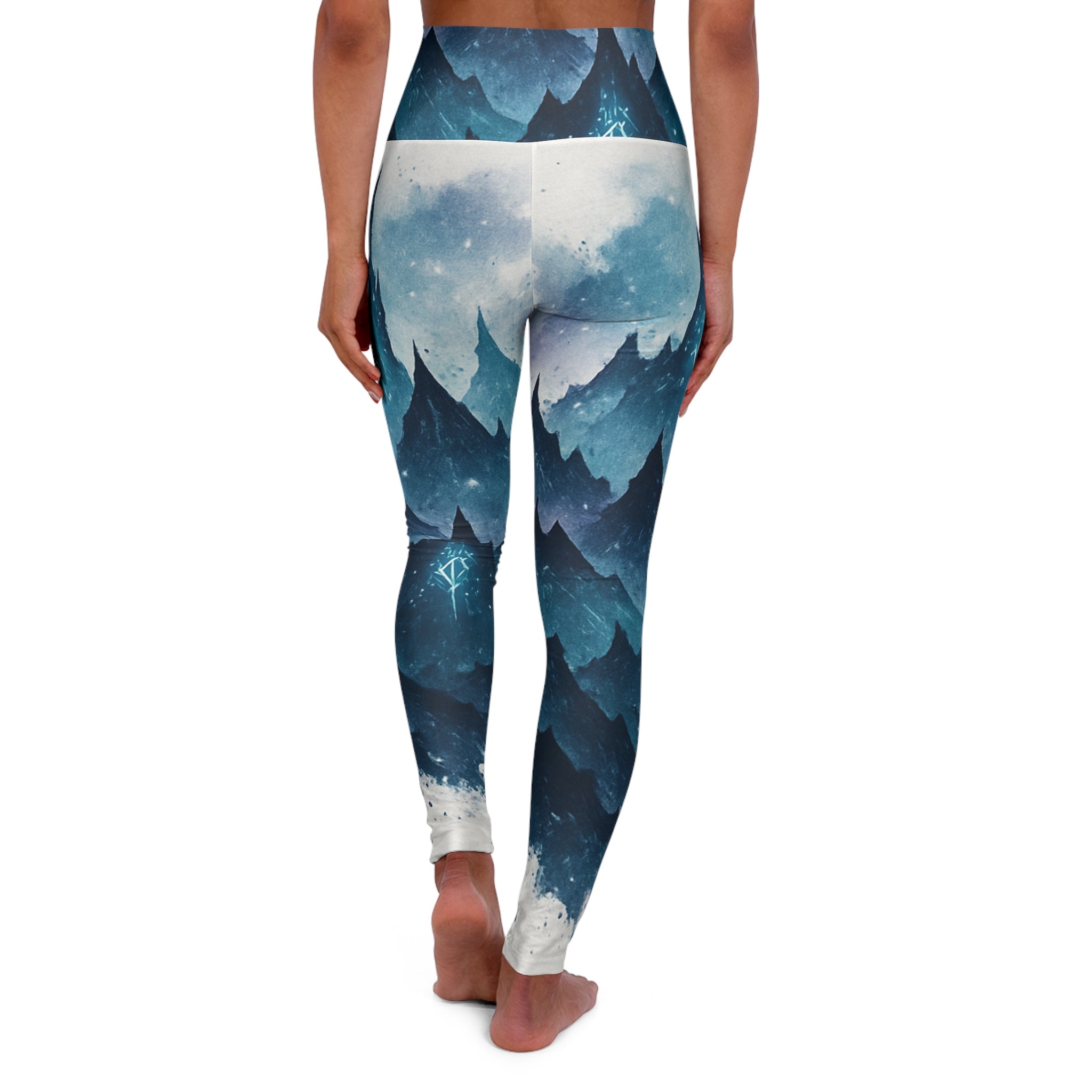 Mountain-Scape High Waisted Yoga Leggings, Workout Tights, Activewear, Fitness Fashion, Outdoor Yoga Gear