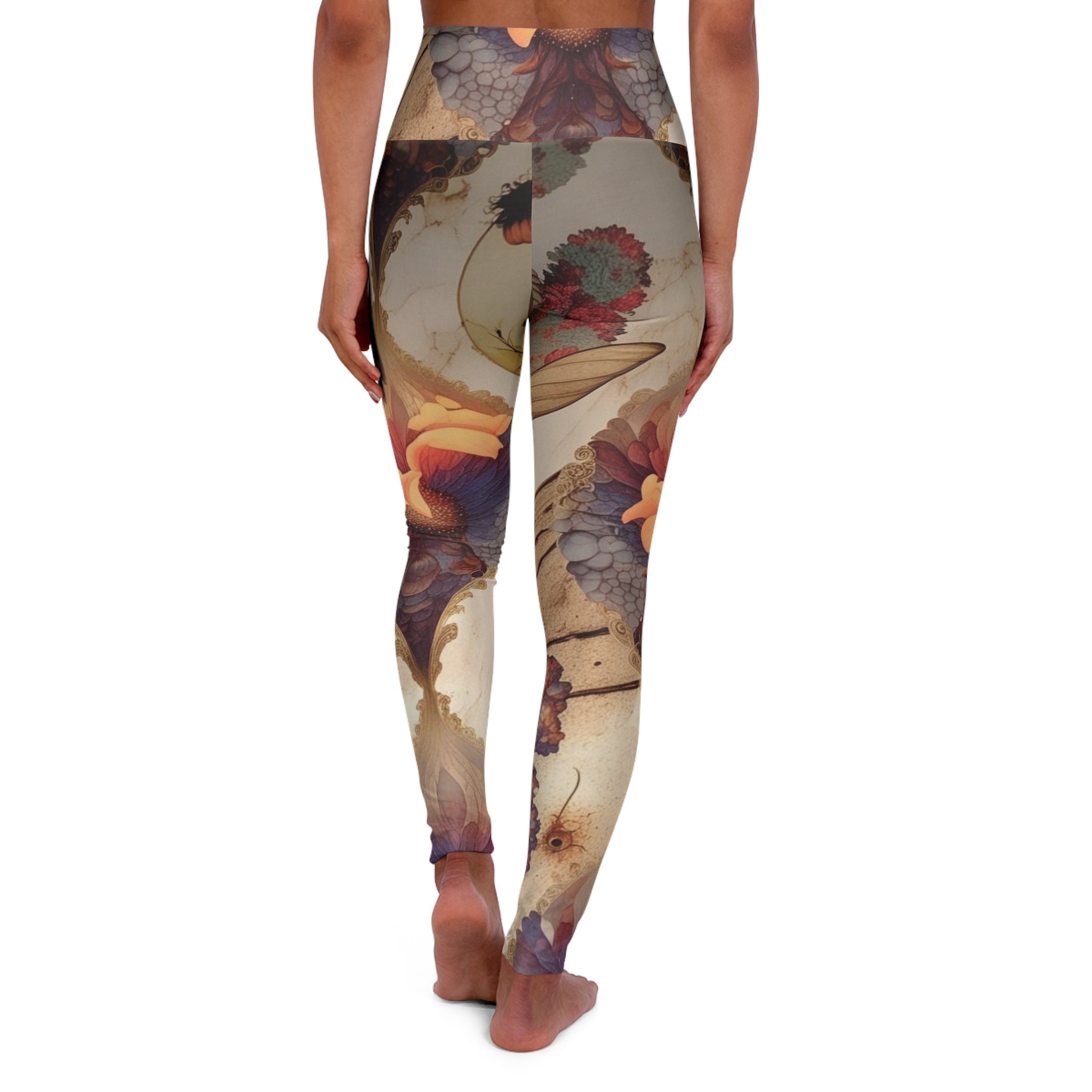 High Waisted Floral Yoga Leggings, Comfortable Workout Leggings, Fitness Apparel, Athleisure Pants, Perfect for Yoga, Pilates, Gym