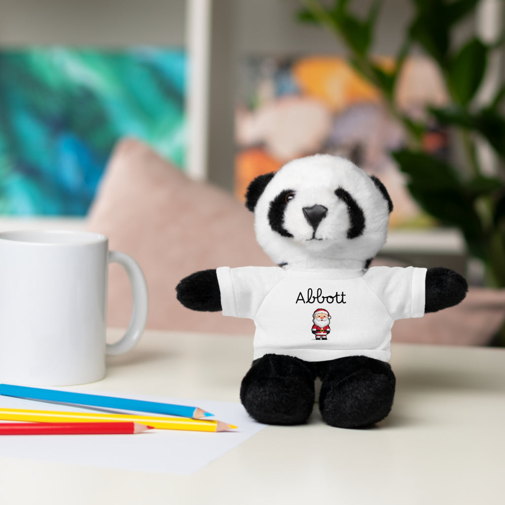 Personalized Tees on Stuffed Animals, Cute Gift for Kids, Birthday, Holidays, Plush Toy, Custom Bear