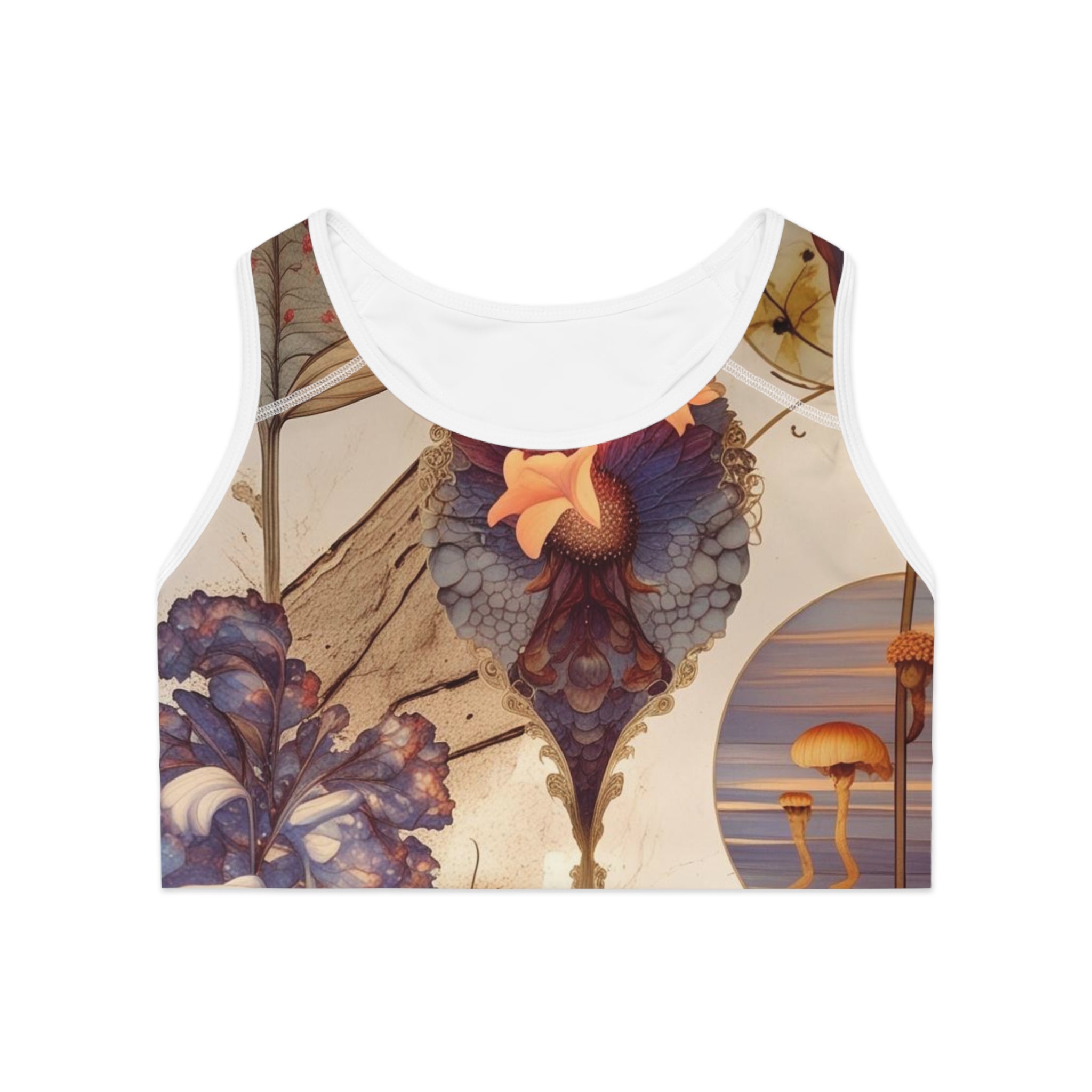 Floral Sports Bra for Active Women, Comfortable Workout Top, Fitness Apparel, Gym Wear, Unique Floral Design