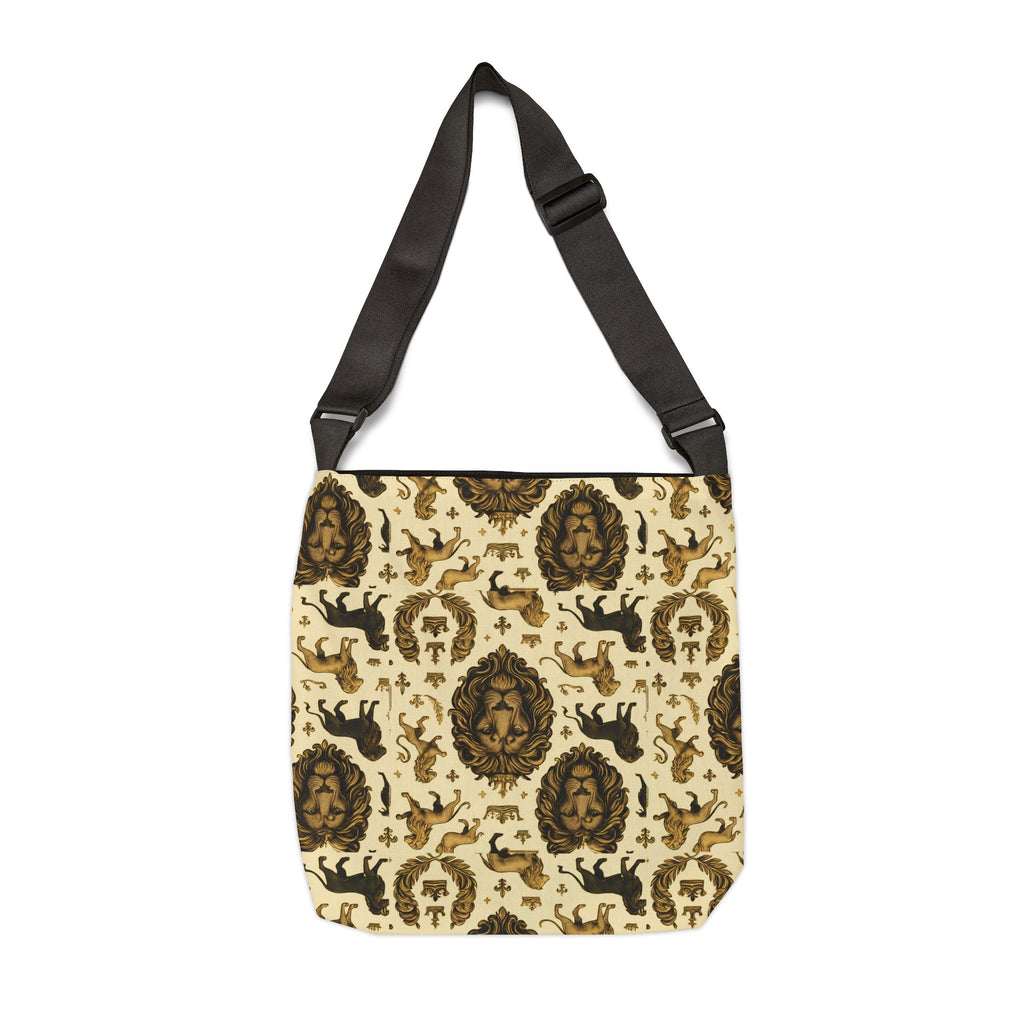Lion Regal Pattern Tote Bag, Lion King Tote, Animal Print Bag, Jungle Safari Tote, African Wildlife Bag, Adjustable Tote for Shopping and