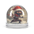 Ninja Santa Snow Globe - Holiday Decor, Christmas Gift, Winter Wonderland Decoration, Collectible Figurine, Seasonal Home Decor