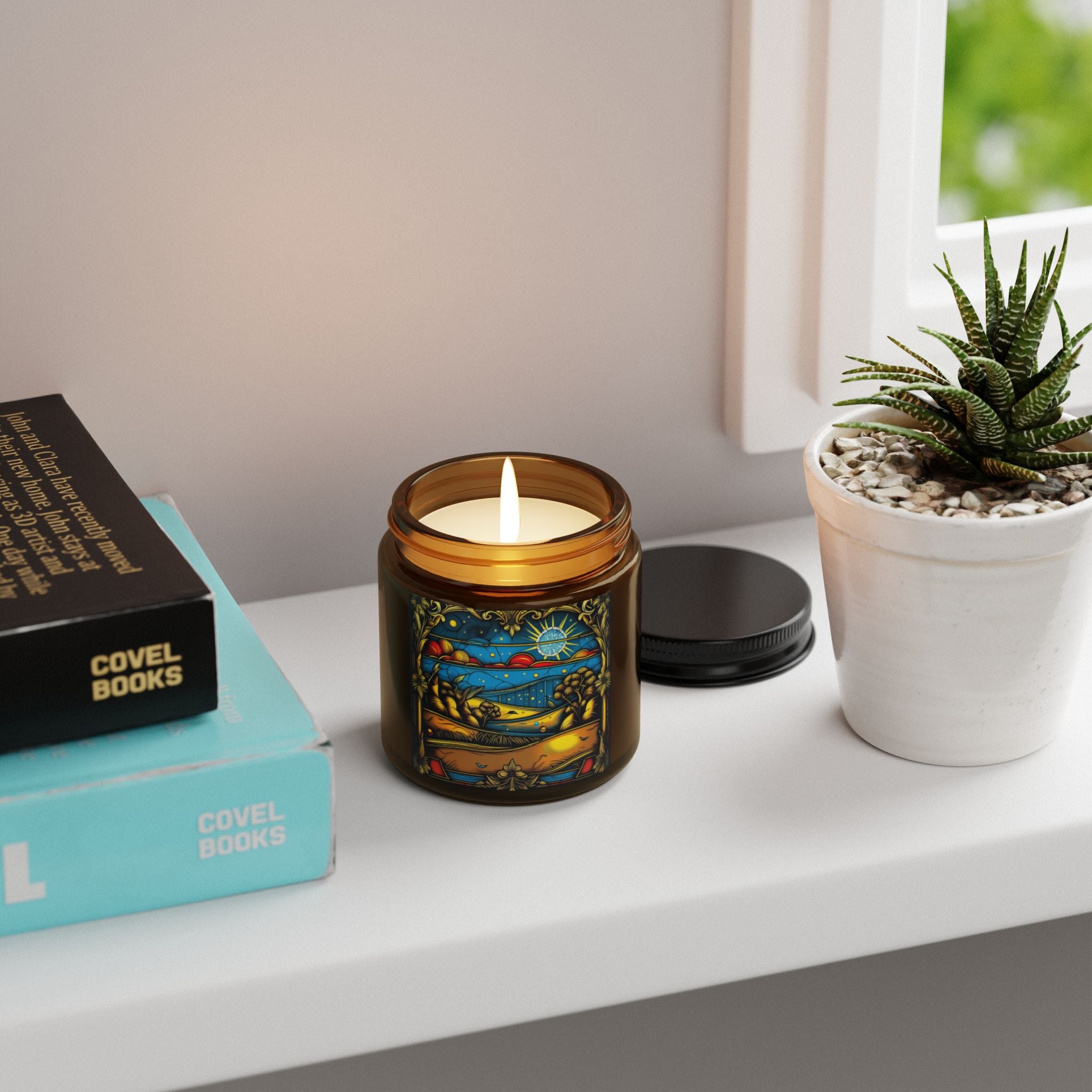 Nature-Inspired Scented Soy Candle | Amber Jar | Aromatherapy, Home Decor, Gift for Her, Self-Care, Eco-Friendly