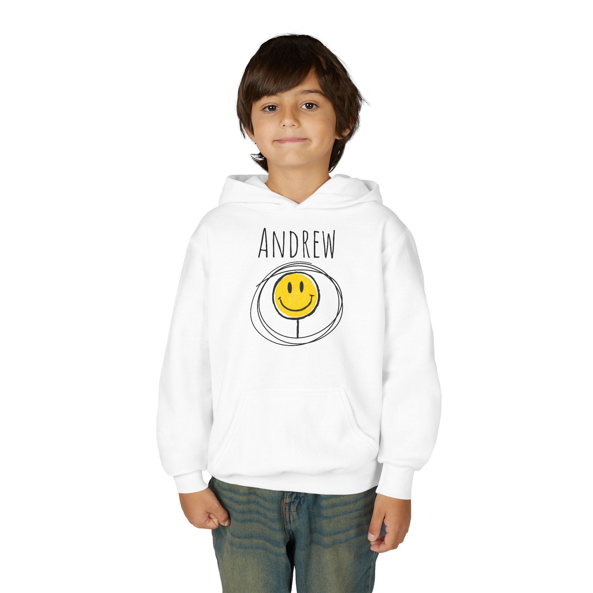 Smiley Face Youth Hoodie - Custom Name Sweatshirt, Inspirational Kids Apparel, Perfect for Birthdays, Back to School, Fun Gifts, [...]
