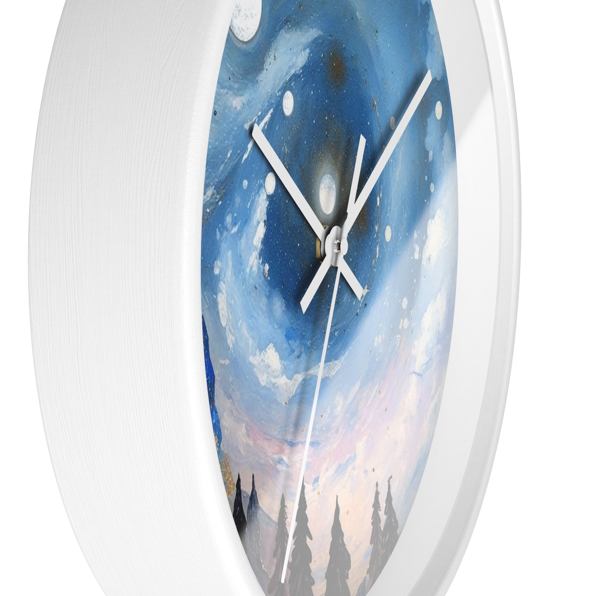 Celestial Landscape Wall Clock - Inspirational Night Sky Decor