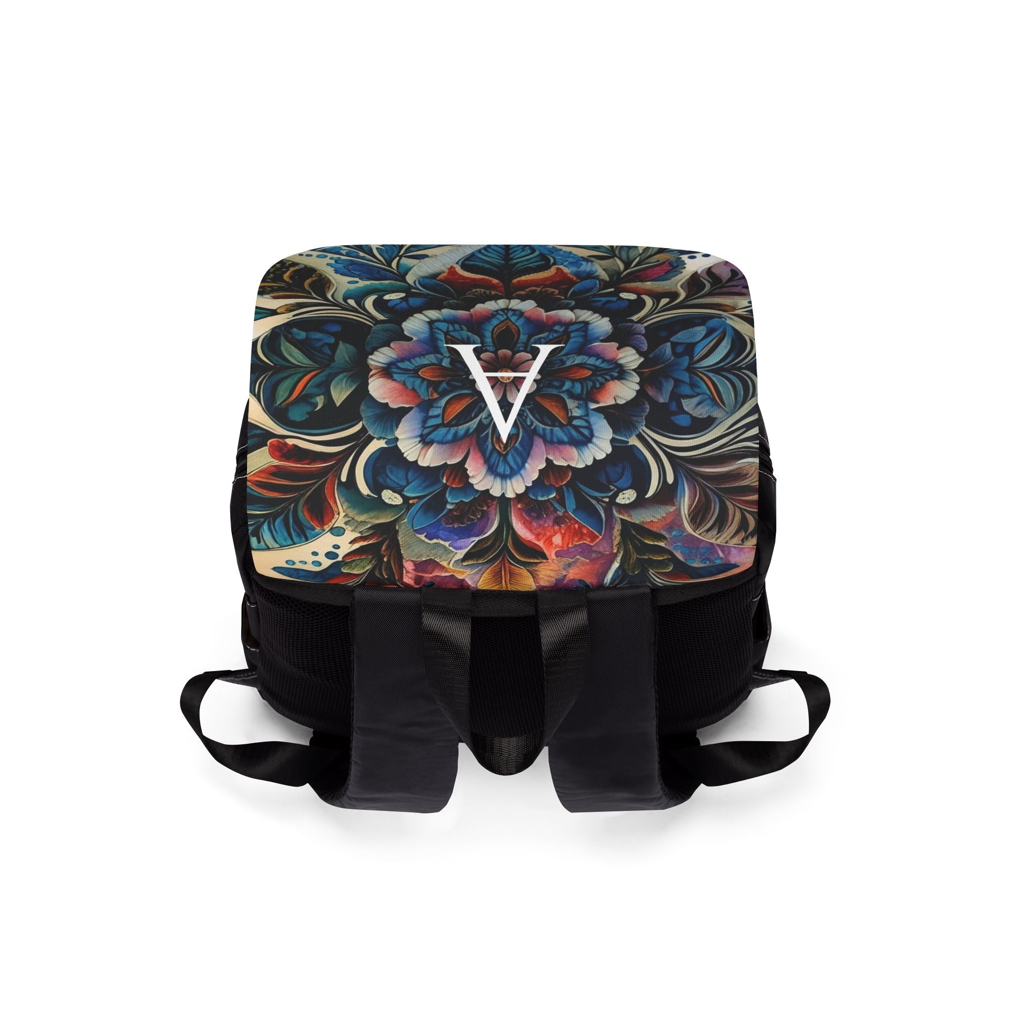 Colorful Floral Unisex Casual Shoulder Backpack, Cute Daypack for School, Travel, or Everyday Use, Personalized Gift Idea