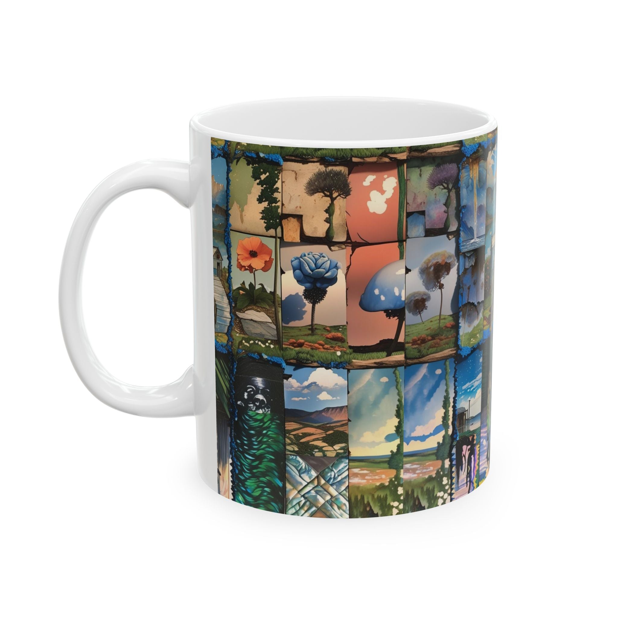 Colorful Landscape Ceramic Mug | Unique Coffee Cup, Gift for Nature Lovers, Home Decor, Art Enthusiast Gift, Double-Sided Design