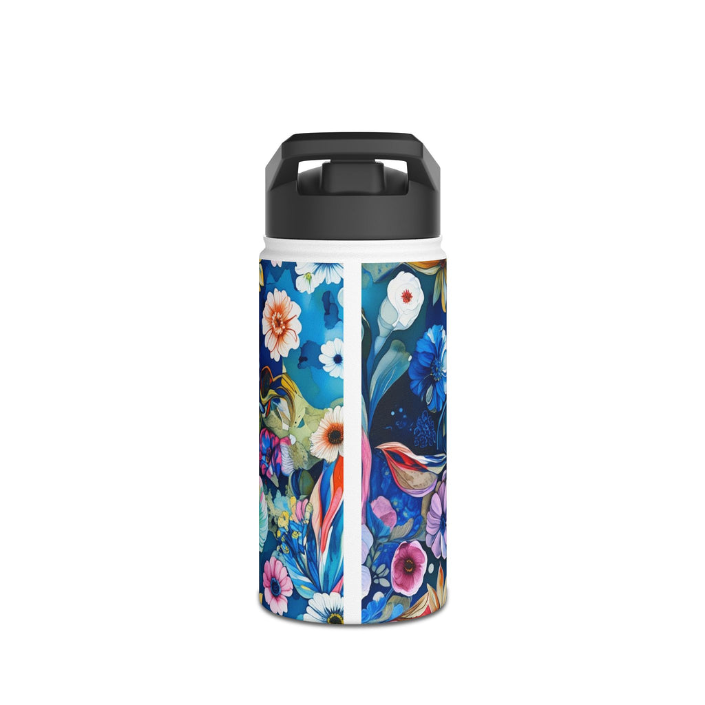 Vibrant Floral Stainless Steel Water Bottle, Colorful Flower Design, Eco-Friendly Hydration, Gift for Nature Lovers, Travel Companion