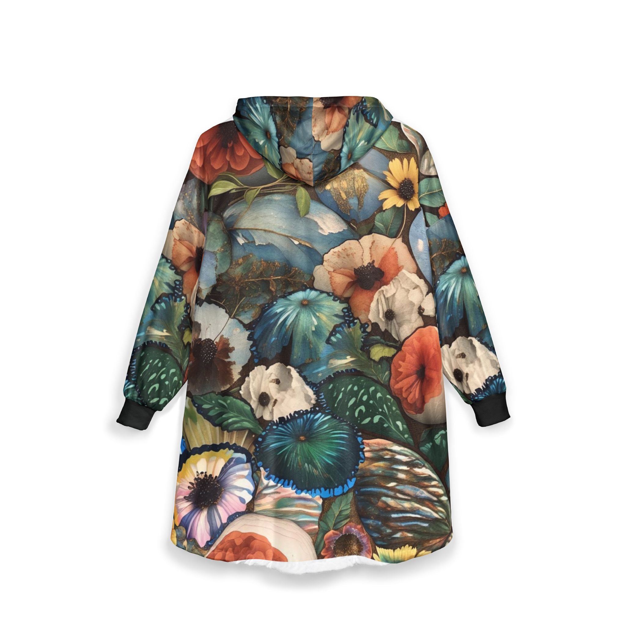 Cozy Floral Unisex Hooded Blanket - Perfect for Lounging, Movie Nights, and Gifts, Warm Blanket, Festival Blanket, Nature Inspired