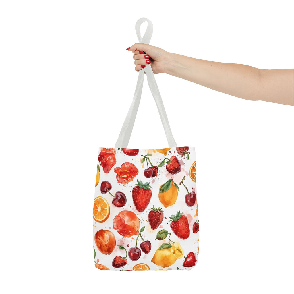 Vibrant Fruit Tote Bag, Colorful Reusable Shopping Bag, Eco-Friendly Grocery Bag, Summer Beach Tote, Fruit Pattern Purse