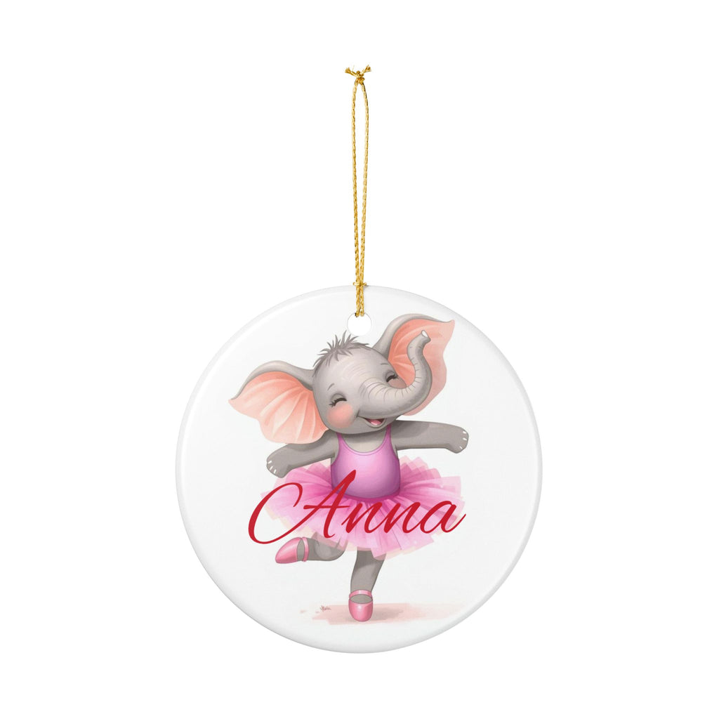 Personalized Elephant Ballet Ornament, Custom Name Christmas Gift, Nursery Decor, Cute Baby Shower Decoration, Kids Room Keepsake