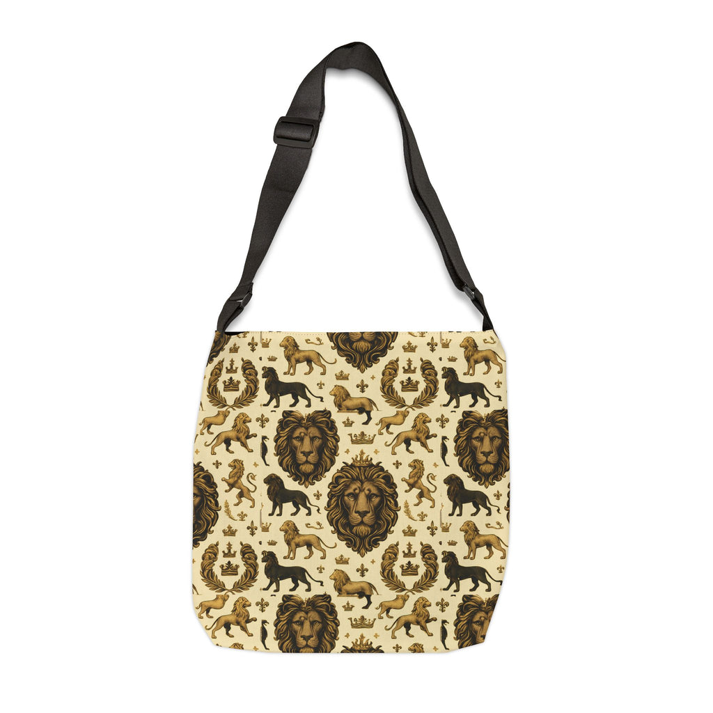 Lion Regal Pattern Tote Bag, Lion King Tote, Animal Print Bag, Jungle Safari Tote, African Wildlife Bag, Adjustable Tote for Shopping and