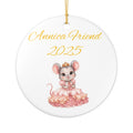 Ceramic Mouse Ornament | Cute 2025 Gift | Personalized Decoration for Friends, Baby Shower, Home Decor, Holiday Keepsake