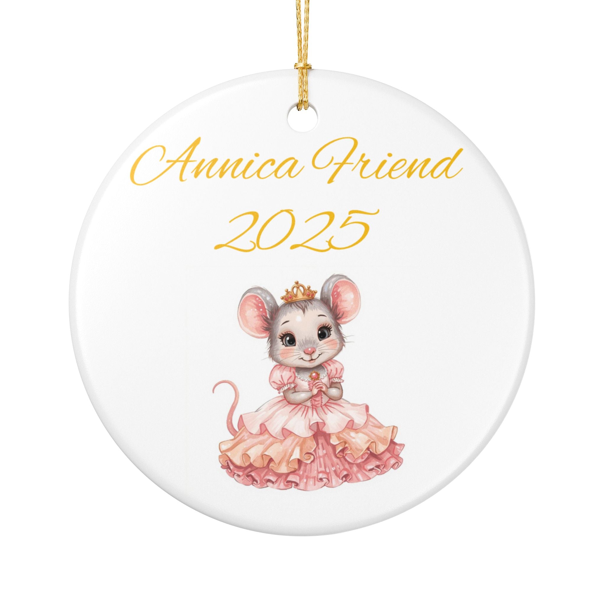 Ceramic Mouse Ornament | Cute 2025 Gift | Personalized Decoration for Friends, Baby Shower, Home Decor, Holiday Keepsake
