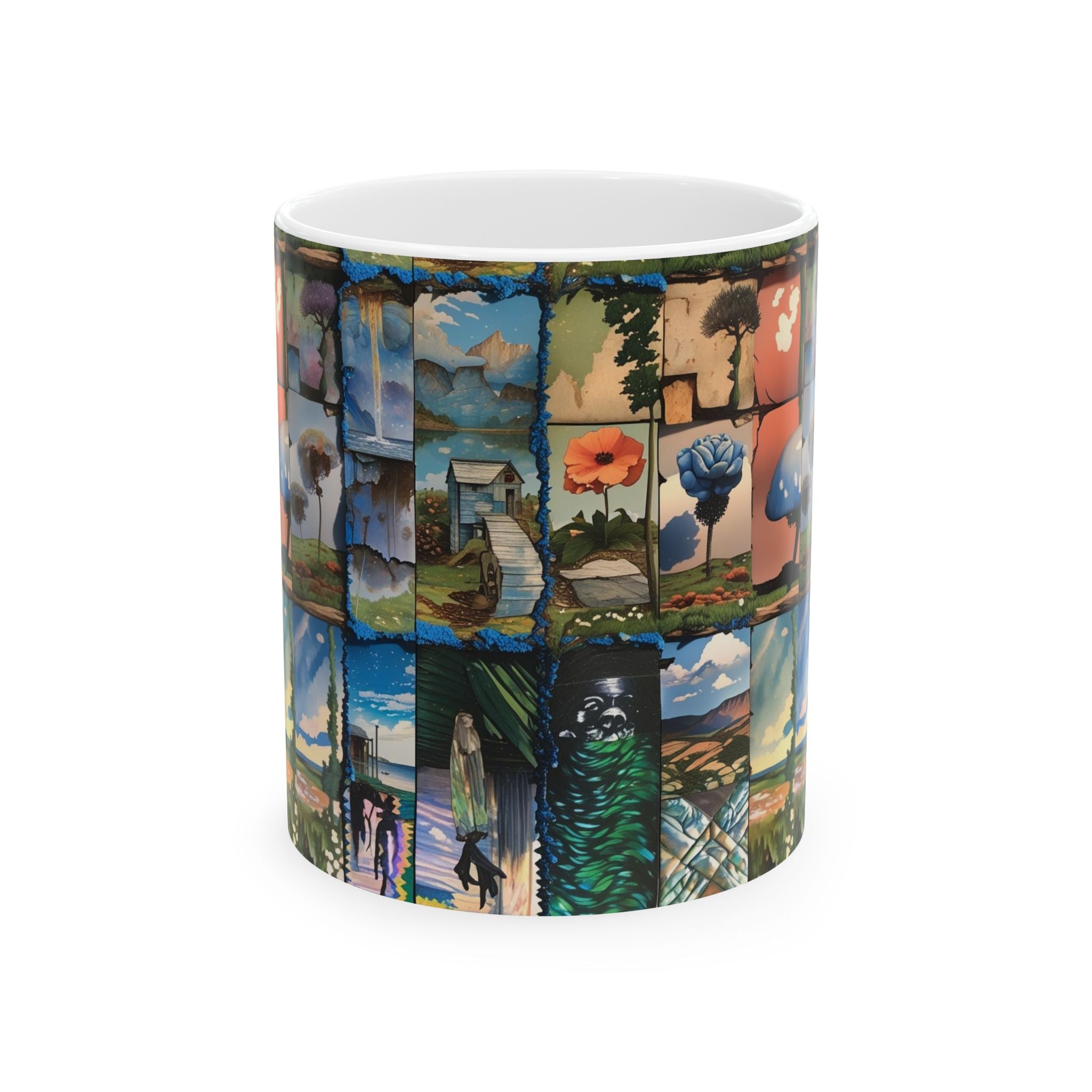 Colorful Landscape Ceramic Mug | Unique Coffee Cup, Gift for Nature Lovers, Home Decor, Art Enthusiast Gift, Double-Sided Design