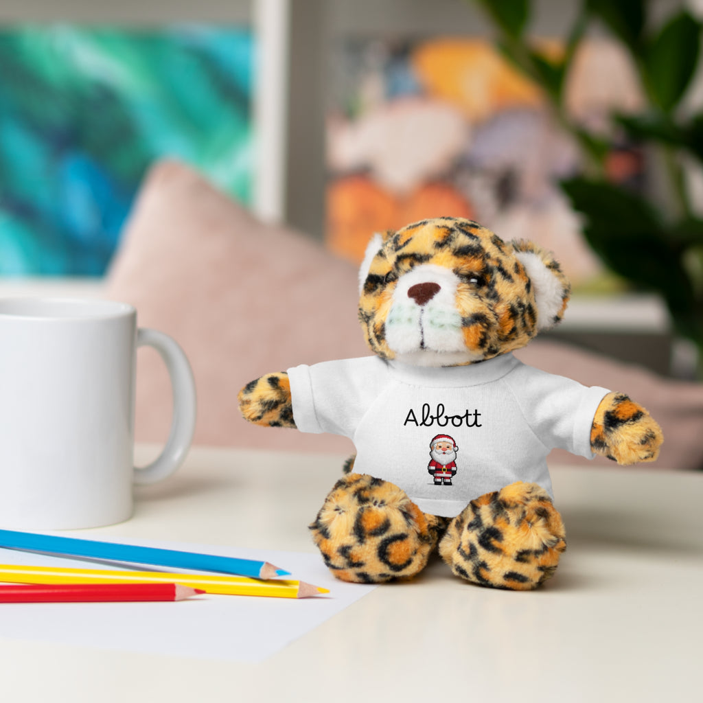 Personalized Tees on Stuffed Animals, Cute Gift for Kids, Birthday, Holidays, Plush Toy, Custom Bear