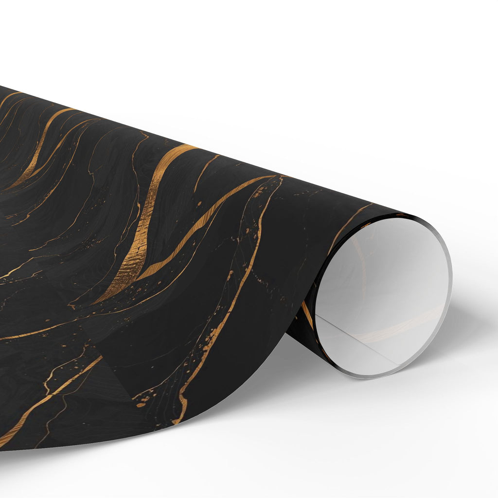Elegant Black and Gold Wrapping Paper Roll, Luxury Gift Wrap for Christmas, Birthdays, Weddings, and Special Occasions