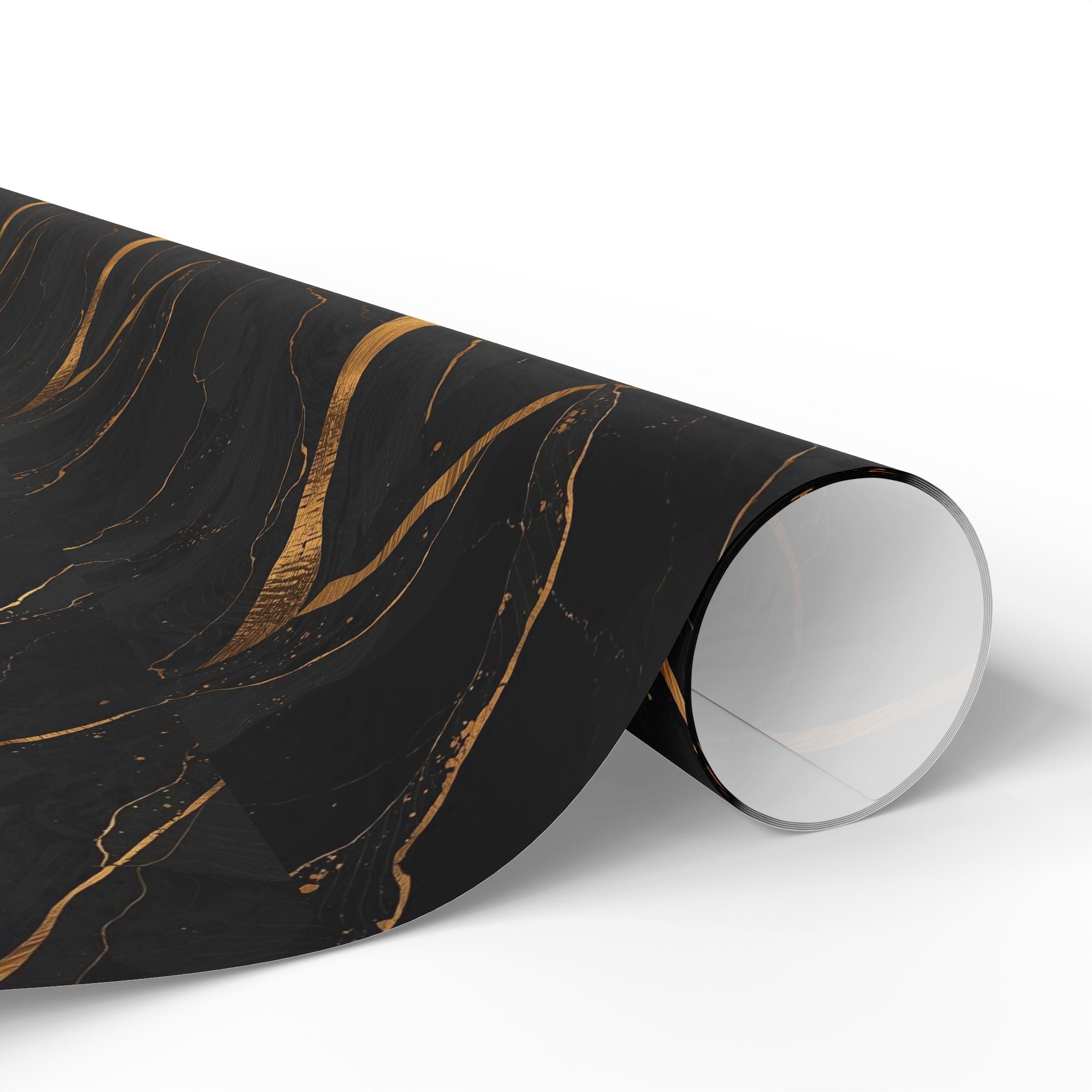 Elegant Black and Gold Wrapping Paper Roll, Luxury Gift Wrap for Christmas, Birthdays, Weddings, and Special Occasions