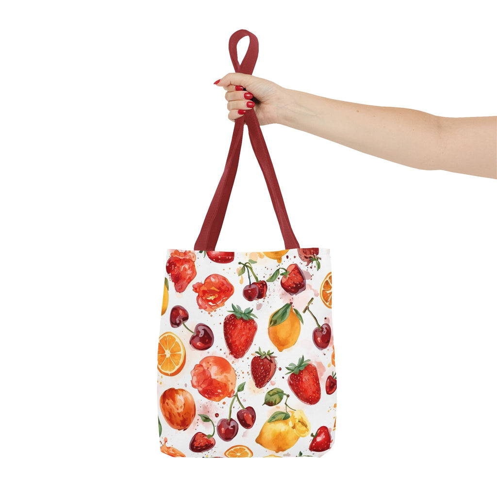 Vibrant Fruit Tote Bag, Colorful Reusable Shopping Bag, Eco-Friendly Grocery Bag, Summer Beach Tote, Fruit Pattern Purse