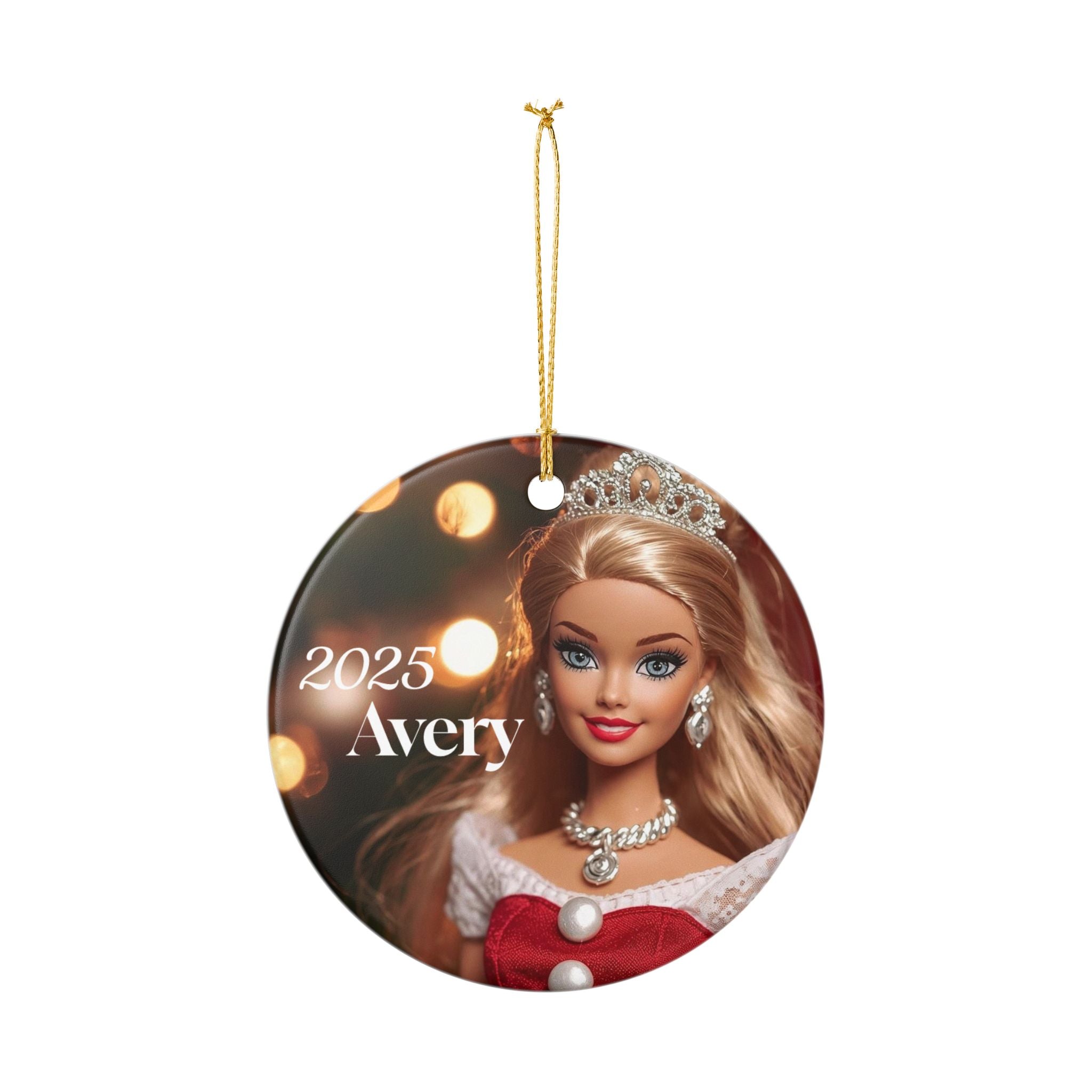 Personalized Holiday Ornament - Customizable Christmas Decoration, Keepsake Gift, 2025 Avery