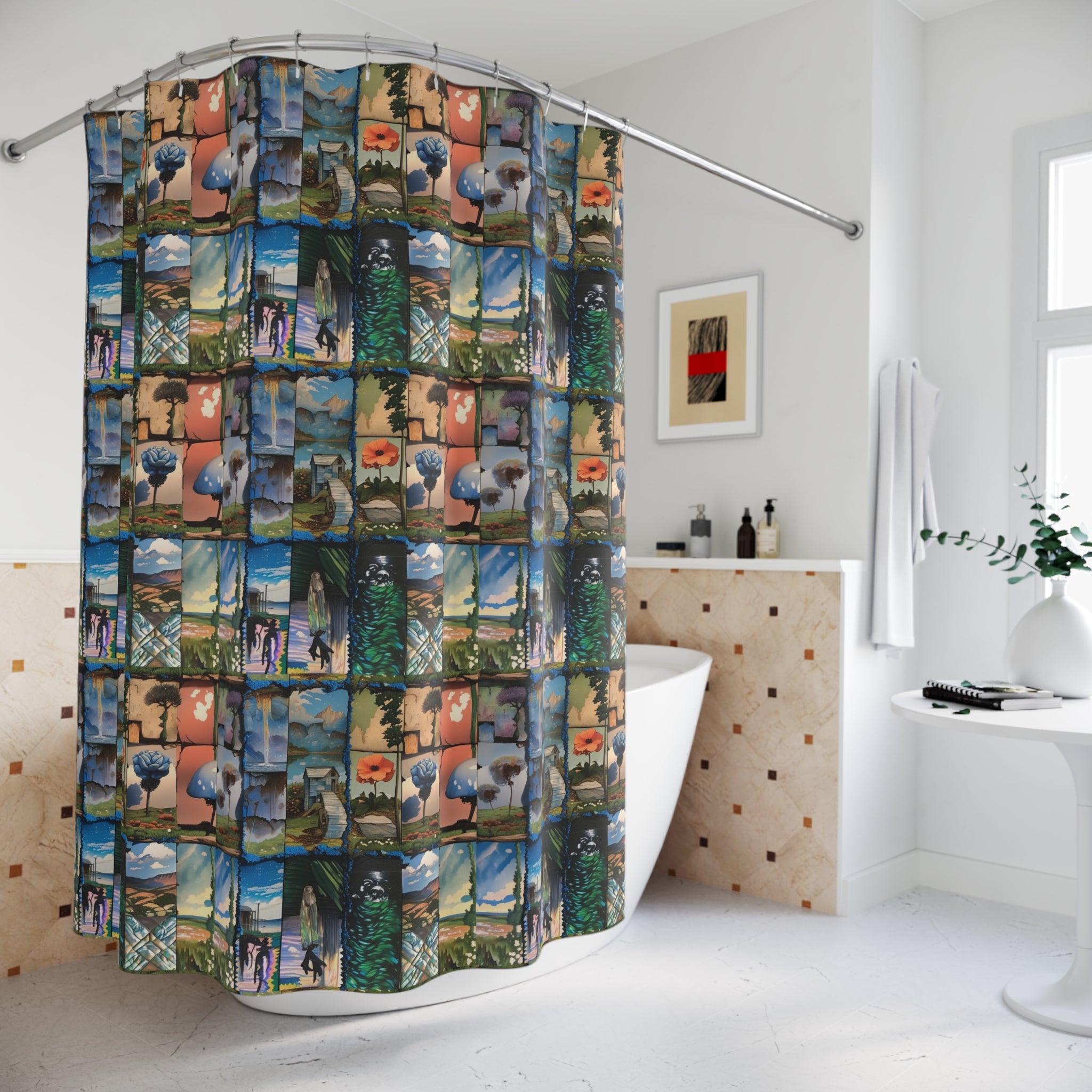 Nature-Inspired Shower Curtain, Artful Bathroom Decor, Unique Gift for Nature Lovers, Vintage Aesthetic Home Additions, Bohemian Style [...]