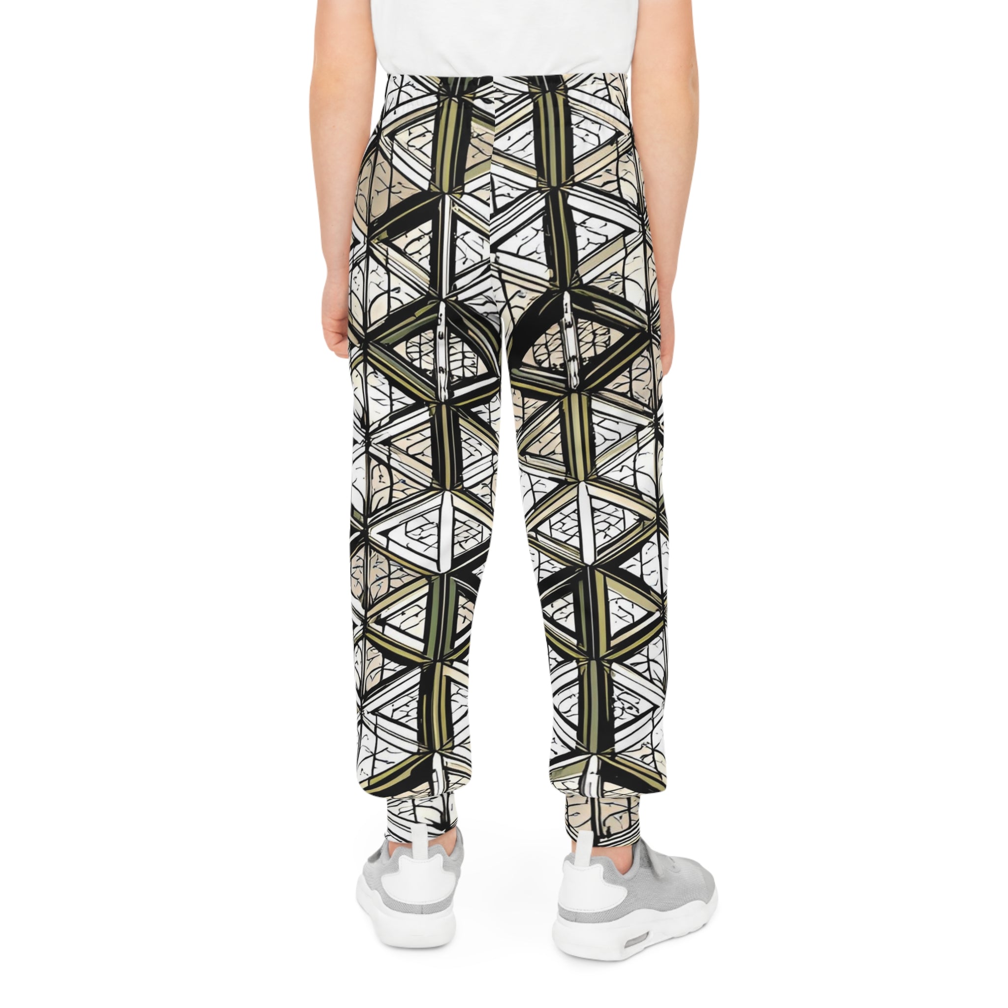 Stylish Youth Joggers with Modern Geometric Design, Trendy Athletic Pants, Youth Apparel, Perfect for School or Play, Gift for Kids