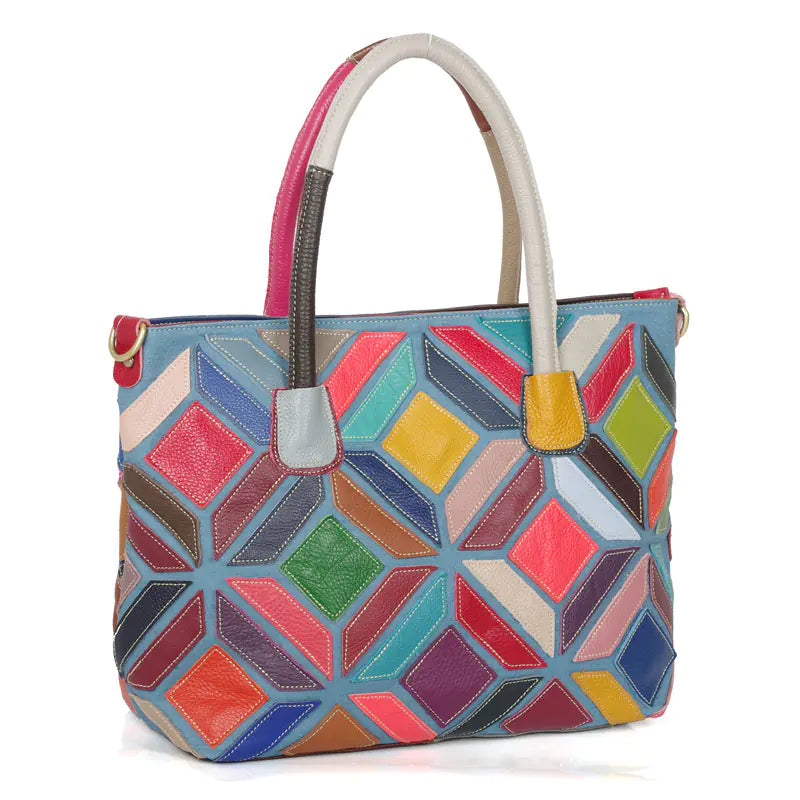 Handmade Cowhide Stitching Bag