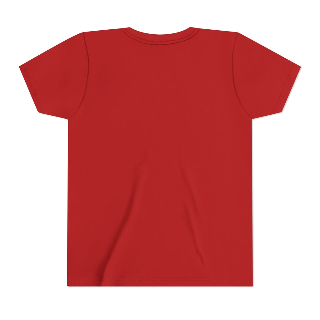 Youth Short Sleeve Tee with Floral Heart Design, Cute Love Tee for Kids, Perfect for Birthdays, Valentine's Day, Everyday Wear, Gift Idea