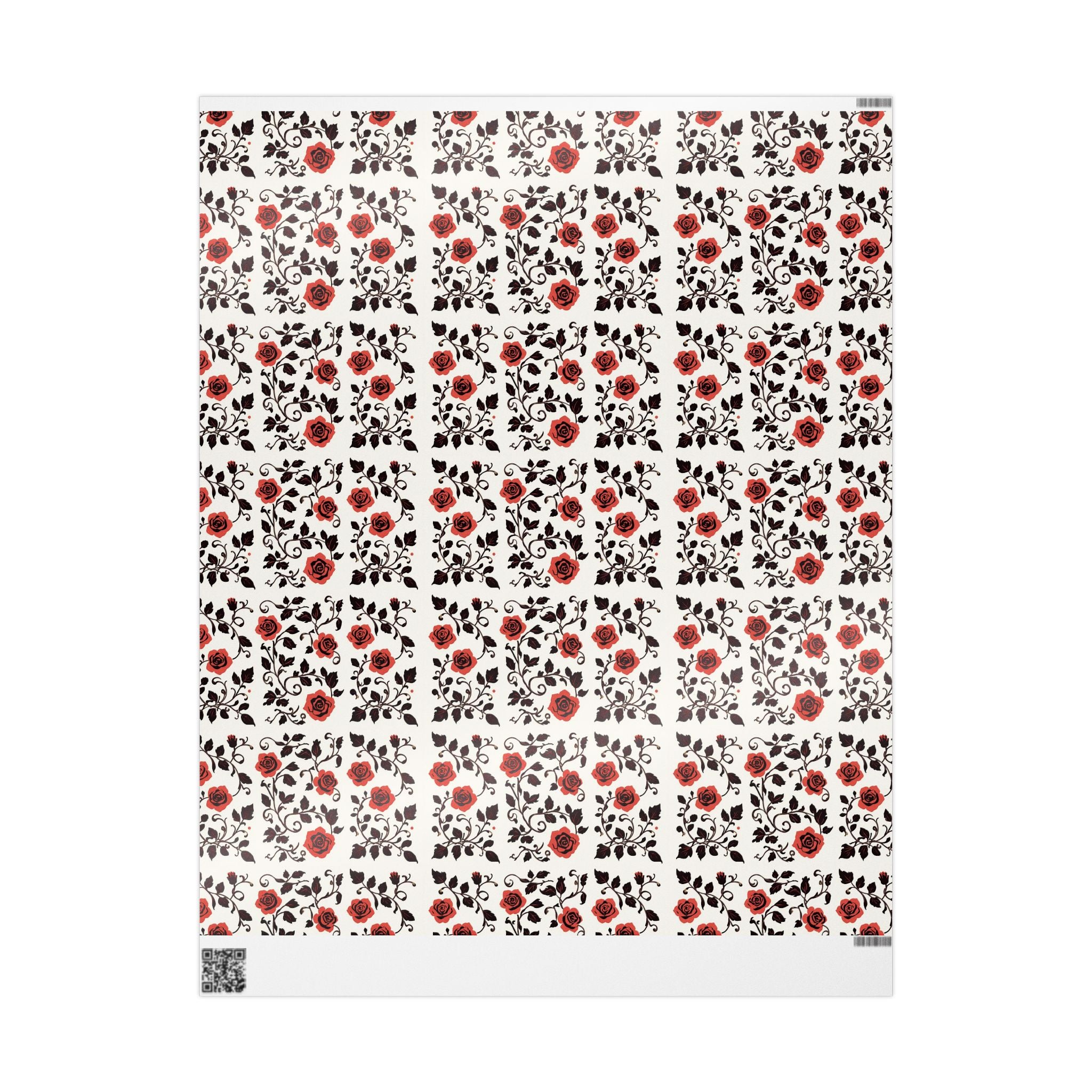 Wrapping Papers - Rose Black and White Classic Pattern, Gift Wrap, Floral Design, Wedding Gift Decor, Holiday Present Packaging