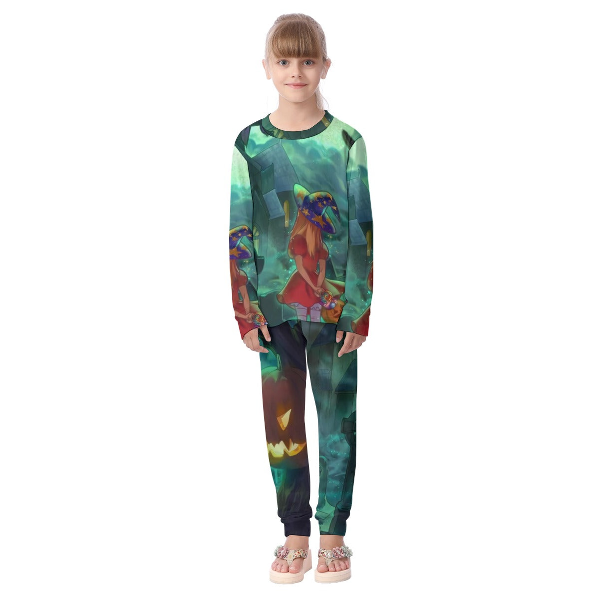 Sleepy Hallow Witch Kid's Pajamas Set