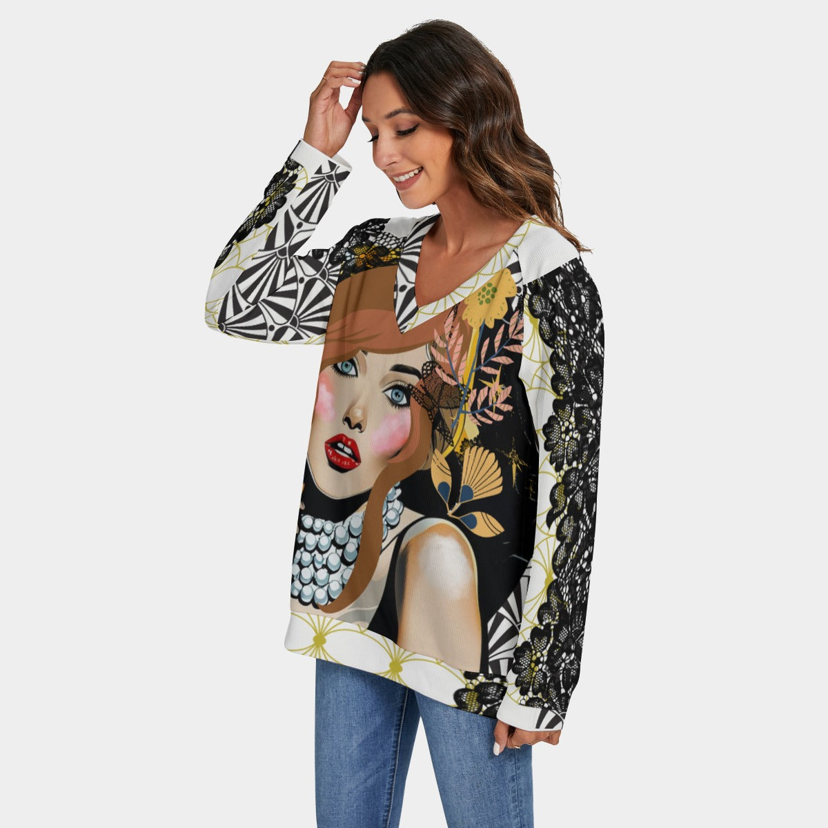 Fashionista V-Neck Sweatshirt