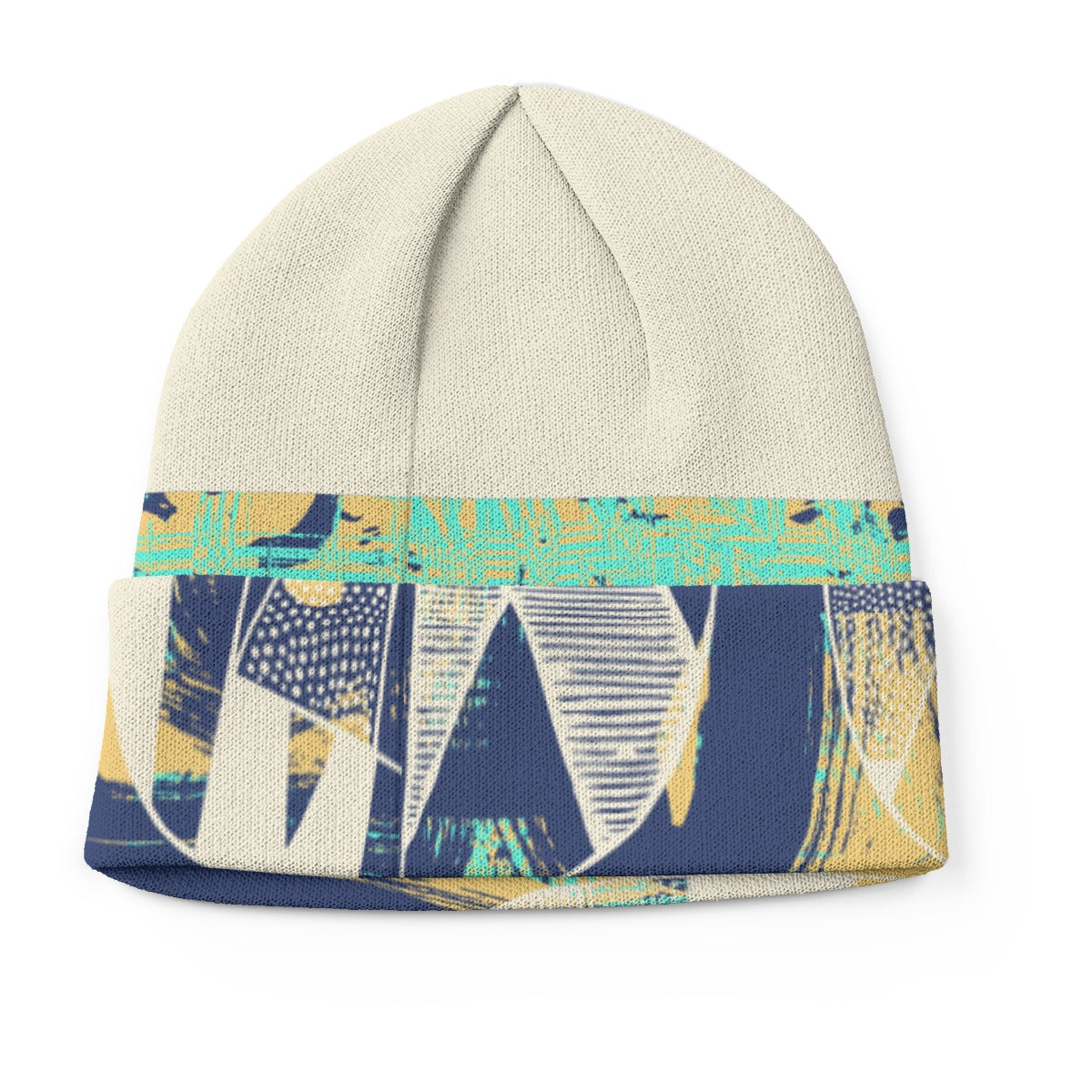 Abstract Design All-Over Print Knitted Hat