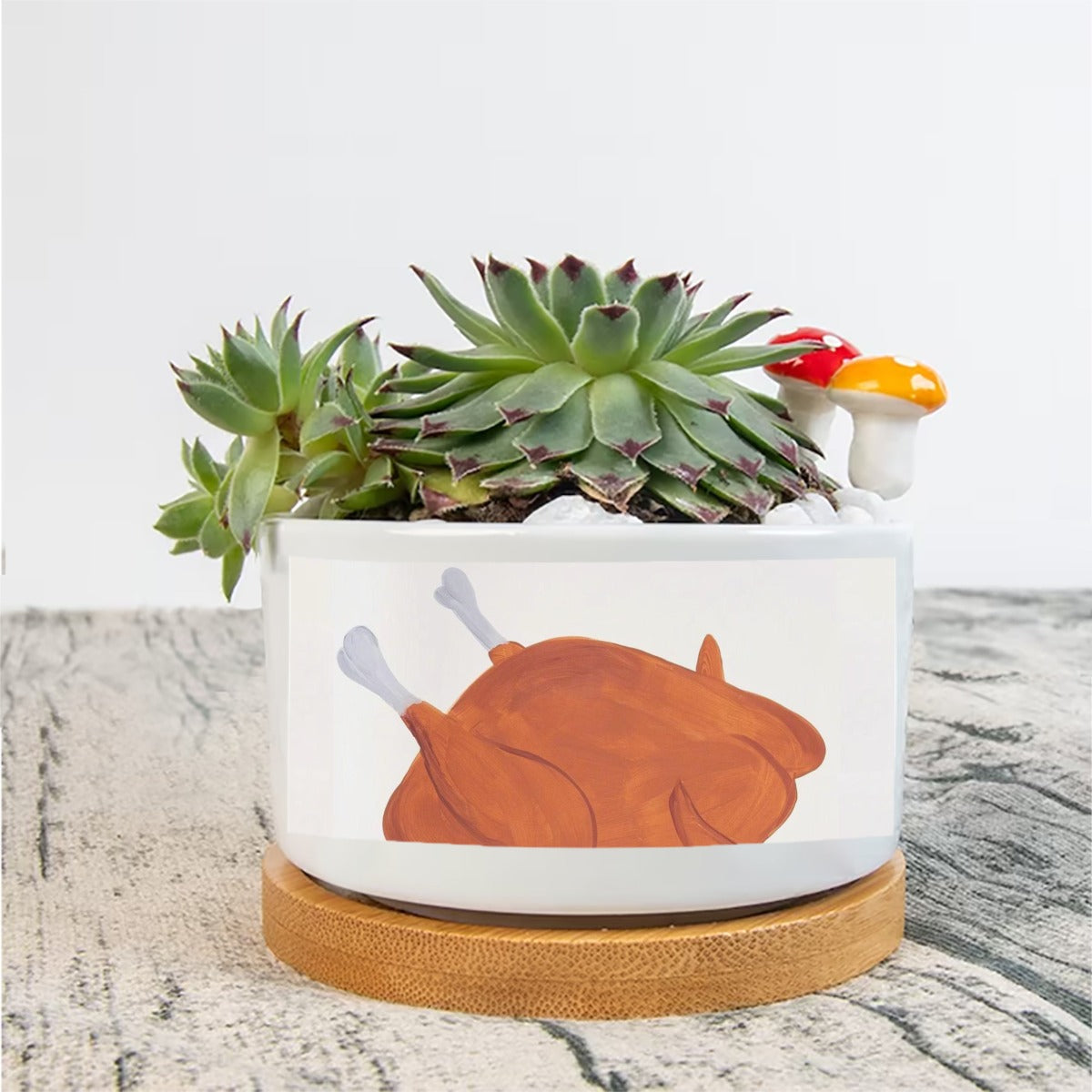 Bring The Turkey Single Side Printing Flowerpot
