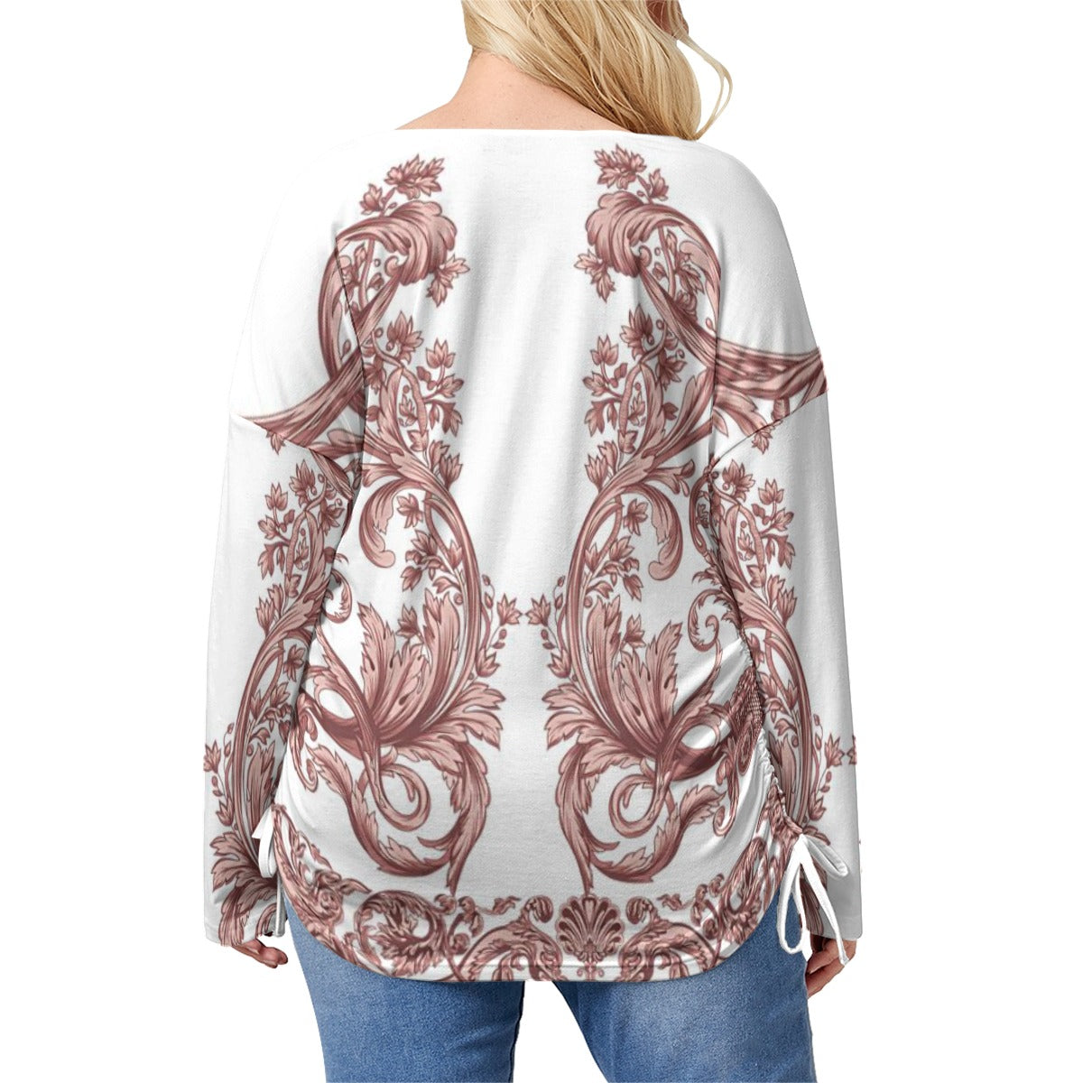 Regal Pattern V-Neck Tee - Plus Size