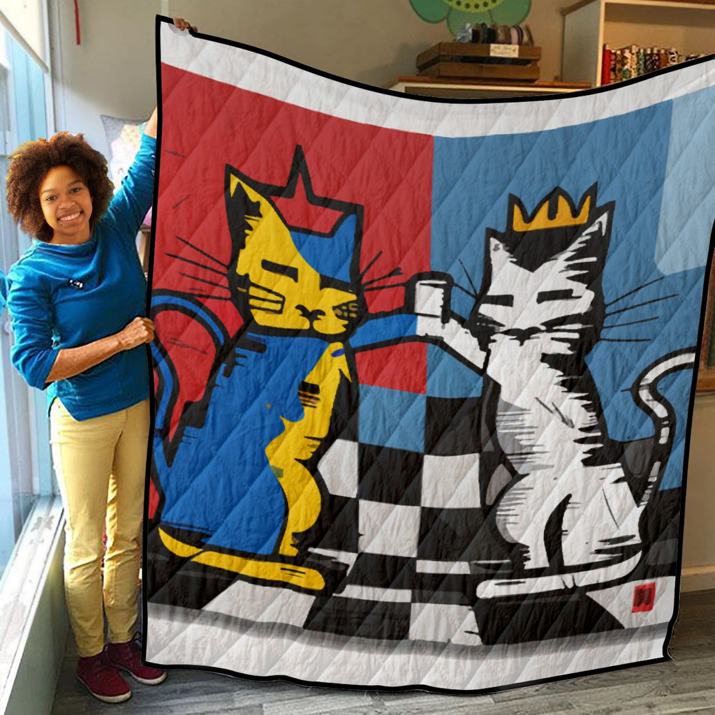 Cat Chess Lightweight Quilt