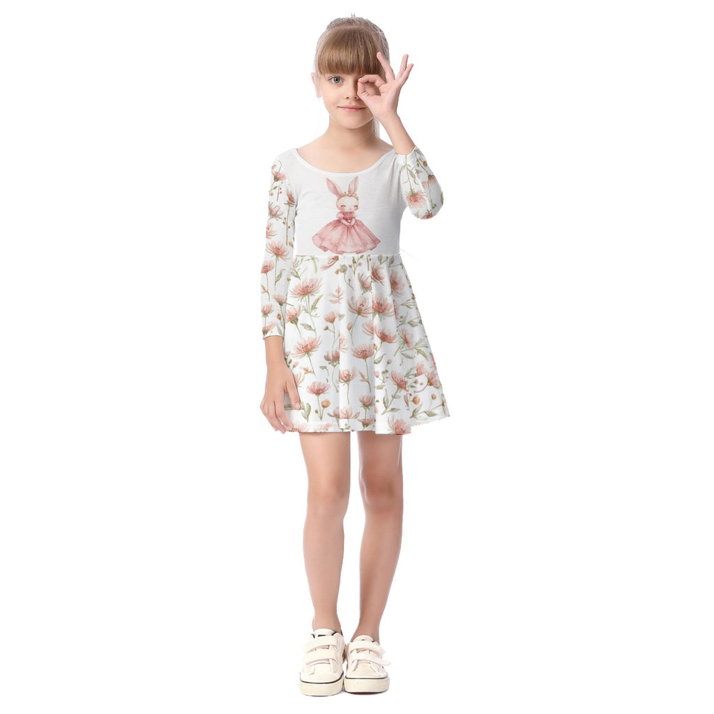 Ballet Bunny Kid's Long Sleeve Dress