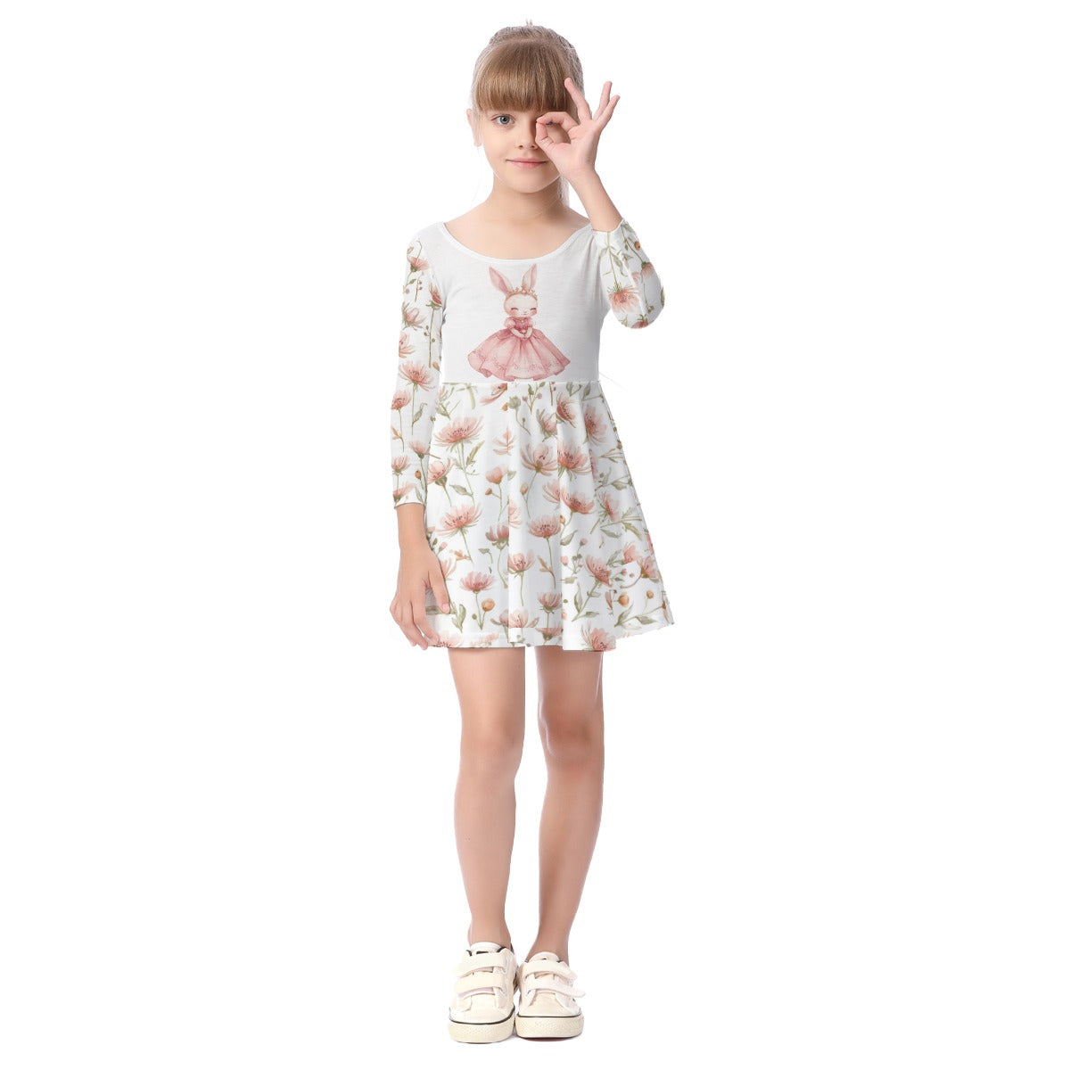 Ballet Bunny Kid's Long Sleeve Dress
