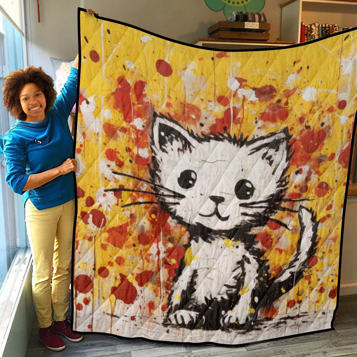 Cute Kitten Lightweight Quilt