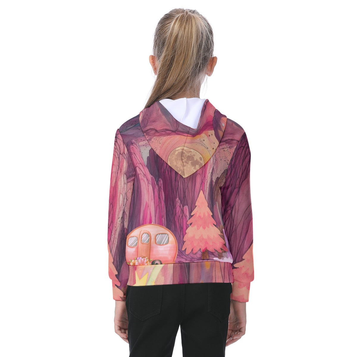 Girly Camping Glamping All-Over Print Oversized Kid's Hoodie