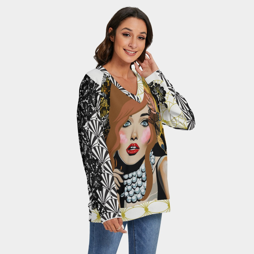 Fashionista V-Neck Sweatshirt