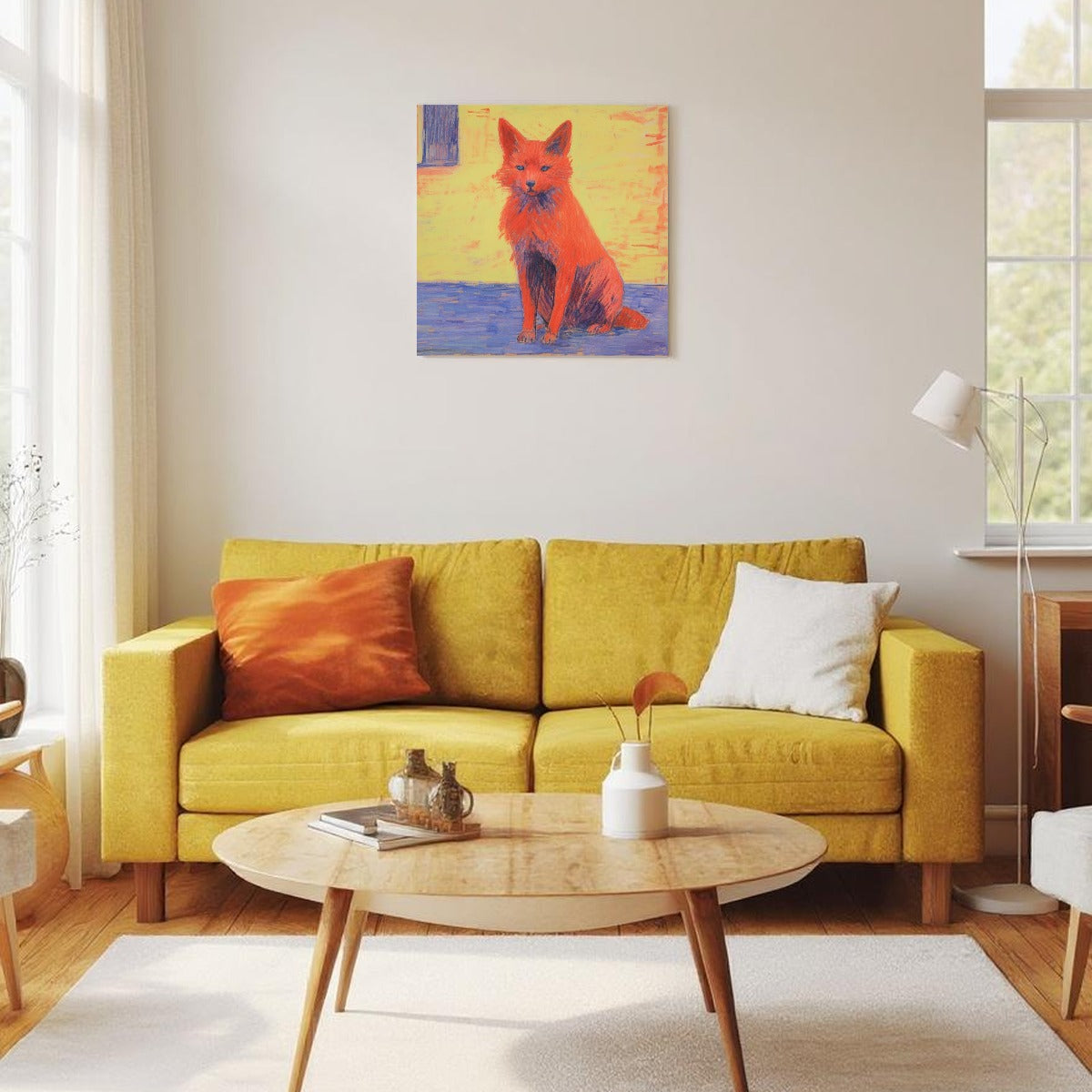 Modern Cat Portrait Canvas Wall Art