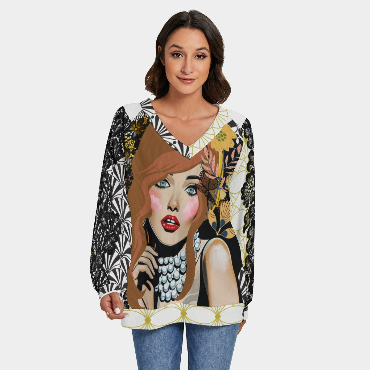 Fashionista V-Neck Sweatshirt